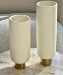 Blanche White and Gold Large Pedestal Vase