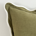 Lola Olive Scalloped Edge Cushion Cover 45x45cm