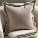 Lola Greige Cushion & Cream Throw Bundle