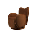 Upholstered Velvet Swivel Chair Soft Caramel - Libra Interiors