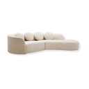 Cove Cream Linen 3 Seater Curved Sofa