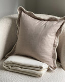 Lola Greige Cushion & Cream Throw Bundle