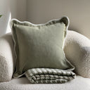 Lola Sage Cushion & Sadie Throw Bundle
