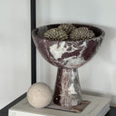 Odessa Large Burgundy Marble Pedestal Bowl