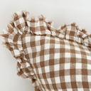 Matilda Brown Gingham Ruffle Cushion Covers