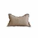 Matilda Brown Gingham Ruffle Cushion 50x30cm