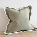 Fluid Home Interiors - Sage Scalloped Linen Blend Cushion 45x45cm - EllenVale Interiors