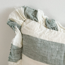 Fleur Washed Teal Stripe Ruffled Cushion 50x30cm