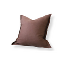 Hazel Frayed Edge Dark Brown Linen Cushion Cover 53x53cm