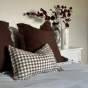 Mabel Brown Gingham Cushion Cover 50x30cm