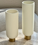Blanche White and Gold Small Pedestal Vase