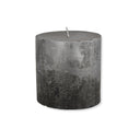 Black and Silver Ombre Pillar Candle 10x10cm