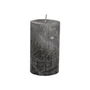 Fluid Home Interiors Black and Metallic Silver Ombre Wax Pillar Candle 7x12cm