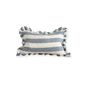 Celeste Blue Wide Stripe Ruffle Cushion Cover 50x30cm