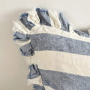 Celeste Blue Wide Stripe Ruffle Cushion Cover 50x30cm