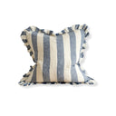 Celeste Blue Wide Stripe Ruffle Cushion Cover 45x45cm