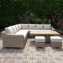 Cali Outdoor Large Corner Set With Riser Table + 2 Stools