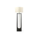 Fluid Home Interiors -  Hammered Iron Floor Lamp Gilded Oak Finish with Irish Linen Shade - Libra Interiors