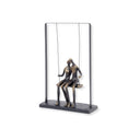 Fluid Home Interiors - Couple Sitting on Swing Bronze Figurative Sculpture - Libra Interiors