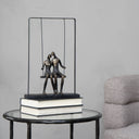 Fluid Home Interiors - Couple Sitting on Swing Bronze Figurative Sculpture - Libra Interiors