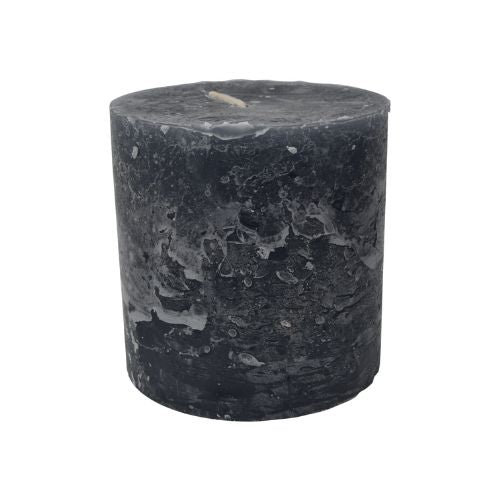 Dark Grey Pillar Candle 10x10cm Fluid Home Interiors