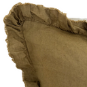 Jemima Olive Ruffle Linen Cushion Cover 53x53cm