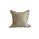Fluid Home Interiors - Washed Olive Green Linen Ruffled Cushion 45×45cm - Ellenvale Interiors