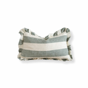 Fleur Washed Teal Stripe Ruffled Cushion 50x30cm