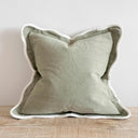 Fluid Home Interiors - Sage Scalloped Linen Blend Cushion 45x45cm - EllenVale Interiors