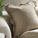 Willow Olive Cushion & Cream Throw Bundle