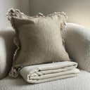 Willow Olive Cushion & Cream Throw Bundle