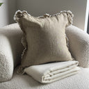 Willow Olive Cushion & Cream Throw Bundle