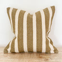 Fluid Home Interiors - Olive and Cream Stripe Cotton Cushion 45x45cm - Ellenvale Interiors