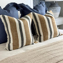 Robin Navy & Brown Stripe Linen Cushion Cover 45x45cm