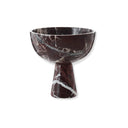 Odessa Large Burgundy Marble Pedestal Bowl