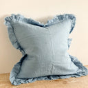 Sky Light Blue Ruffle Cushion Cover 45x45cm