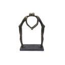 Bronze Lovers Heart Sculpture