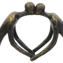 Bronze Lovers Heart Sculpture