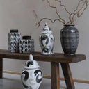 Monochrome Brush Ginger Jar Small - Libra Interiors