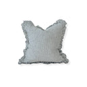 Navy Blue Stripe Linen Cushion Cover with Ruffled Edge