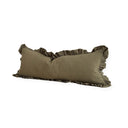 Maya Olive Ruffled Bolster Cushion Cover - 80x30cm