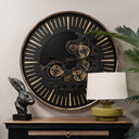 Palladium Wall Clock with moving Cogs 100cm - Libra Interiors