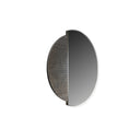 Ribbed Corrugated Metal Black Wall Mirror 90cm - Libra Interiors