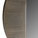 Ribbed Corrugated Metal Black Wall Mirror 90cm - Libra Interiors