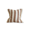 Washed Rust Wide Stripe Cushion Cover with Frayed Edge Detailing