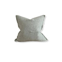 Washed Teal Linen Cushion Cover with a Frayed Edge