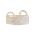 Cove Cotton Mache Round Tray With Decorative Handles