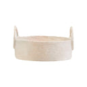 Cove Cotton Mache Round Tray With Decorative Handles