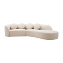 Cove Cream Linen 3 Seater Curved Sofa
