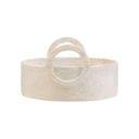 Cove Cotton Mache Round Tray With Decorative Handles